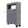 Aghana Digitals Modern Gray Bathroom Storage Cabinet with Drawers, Open Shelf & Rolling Casters - - 3 of 4