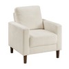 Corduroy Upholstered Accent Chair with Cushioned Seat and Exposed Wooden Legs for Living Room - 3 of 4