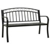 vidaXL Patio Bench with a Table 49.2" Steel Black - 2 of 4