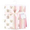 Hudson Baby Infant Girl Flannel Burp Cloth 12pk, Pink Taupe Bear, One Size - 2 of 4