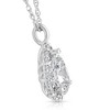 Pompeii3 2 1/6 Pear Shape Moissanite & Lab Created Diamond Halo Pendant 14k Gold Necklace - 2 of 4