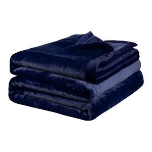 PiccoCasa Solid Print Microfiber Lightweight Flannel Fleece Soft Bed Blanket - 1 of 4