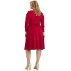 Rekucci Curvy Fit Plus Size Women's 3/4 Sleeve Tummy Control Dress – Flattering Surplice Neckline & Ruched Waist - 3 of 3