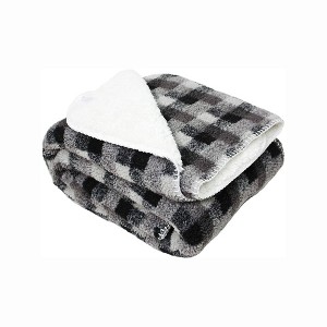 Jacquard Sherpa Throw Blanket Gray - Design Imports