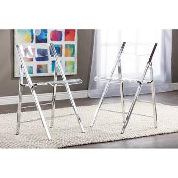 Set of 2 Acrylic Foldable Chairs Clear - Baxton Studio