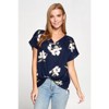 WEST K Women's Leah V Neck Short Dolman Sleeve Front Knob Blouse - 4 of 4