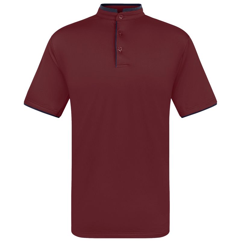 Men's Short Sleeve Henley Polo Shirt with Contrast-Trim, 3 of 7