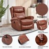 ChicFurnit Living Room Chair Arm Accent Chair Manual Recliner Rocker Swivel Body Massage Genuine Leather for Living Room, 30.31"*23.23"*22.05" - 2 of 4