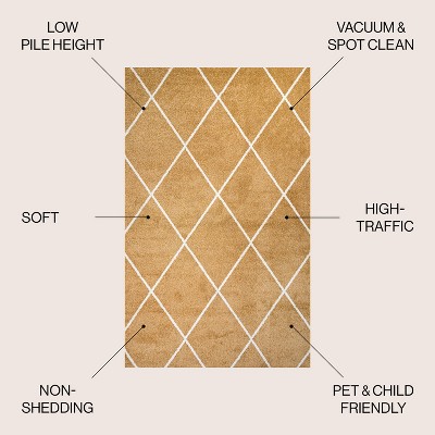 Gold/White Diamond Trellis 8' x 10' Synthetic Area Rug