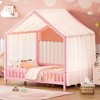 Okak Twin/Full Kids Floor House Bed Frame with Roof Design & Canopy,Modern Montessori Platform Bed,No Box Spring Needed - 3 of 4