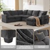 Okak U-Shaped Convertible Sectional Sofa Couch with Movable Ottoman, Modern 6 Seat Upholstered Sofa for Living Room,Apartment, Black - 2 of 4