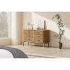 47 Inch Farmhouse Dresser with 6 Drawers & Metal Legs - Compact Wooden Chest of Drawers for Bedroom, Apartment, Space-Saving Storage Organizer - 4 of 4