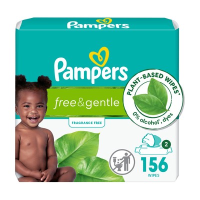 Pampers Free & Gentle Baby Wipes - 156ct : Target