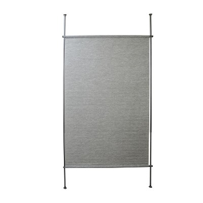 Versailles Woven Paper Blackout Energy Efficient Privacy Curtain Panel for Windows 48" x 72" Grey Mix