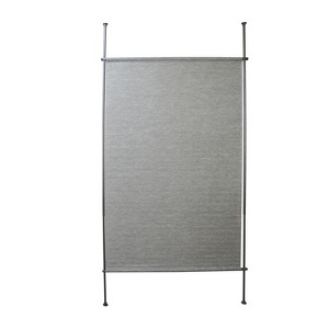 Versailles Woven Paper Blackout Energy Efficient Privacy Curtain Panel for Windows 48" x 72" Grey Mix - 1 of 3