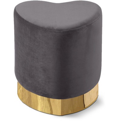 Meridian Furniture,Heart Velvet Ottoman/Stool