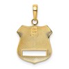 Black Bow Jewelry 14k Yellow Gold and White Rhodium Two Tone Police Badge Pendant - 3 of 4