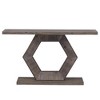 Modern Entryway Table W/ Innovative Hollow Hexagon Leg Structure & Premium Fir Veneer Finish for Sophistication, Suitable for Home - 4 of 4