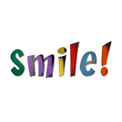 24" x 9" Hand Painted 3D Wall Sculpture Smile - Letter2Word