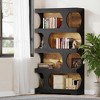 MAYEERTY 71" Bookshelf, 4-Tier S-Shaped Bookcase Freestanding Display Shelves - 2 of 4