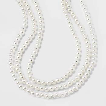 Pearl Multi-Strand Necklace Set 3pc - A New Day™ White