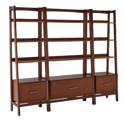 Landon Mid-Century Mahogany 50'' 3pc Etagere Set
