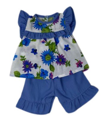 Doll Clothes Superstore Blue Flower Shorts Fit 15-16 Inch Baby And Cabbage Patch Kid Dolls