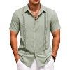 COOFANDY Cuban Guayabera Shirts for Men Short Sleeve Casual Button Down Shirts Summer Vacation Shirts - 2 of 4