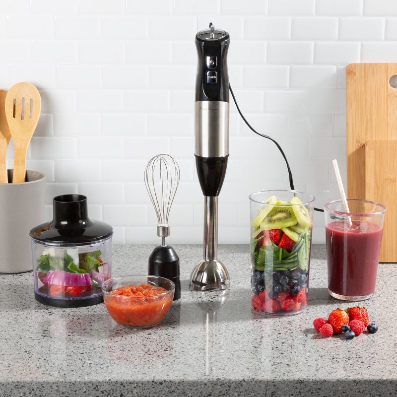 Hastings Home 4-In-1 6-Speed Anti-Splash Immersion Blender With Attachment Set, 1 of 9
