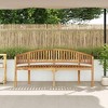 vidaXL Banana Bench, Indoor/Outdoor, Fine Sanded Finish, Solid Teak Wood 26"x70.9"x33.9" Brown - 3 of 4