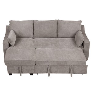 NicBex Modern 90" Pull Out Sofa Bed Convertible Sleeper Sofa with Storage Chaise and Storage Racks for Living Room - 1 of 4