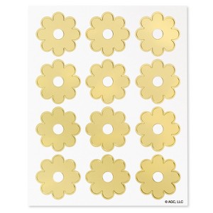 24ct All-Occasion Gold Flower Stickers - 1 of 3