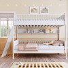 Twin Over Twin Wooden Bunk Bed with 3 Storage Shelves, Interchangeable Left/Right Ladder - ModernLuxe - 2 of 4