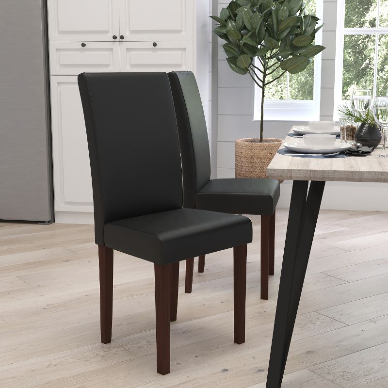 Merrick Lane Mid-Century Panel Back Parsons Accent Dining Chair, 3 of 9