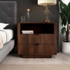 Gulches Walnut Nightstand - Mid Century Modern 2-Drawer Bedside Table - 2 of 4