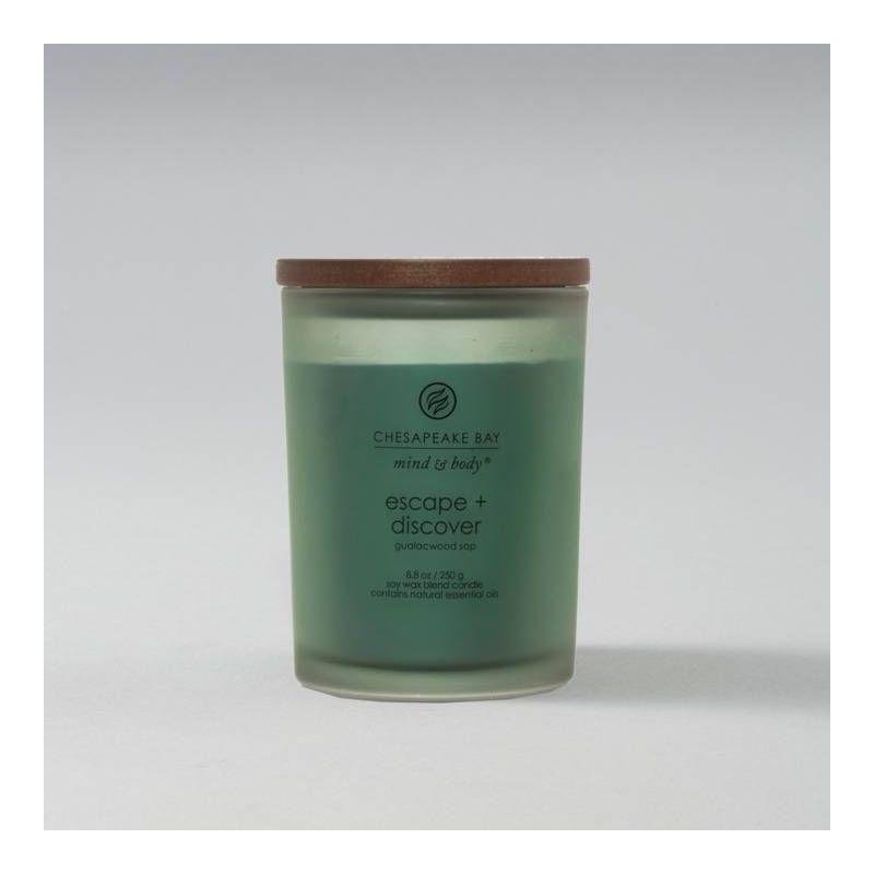 Frosted Glass Escape + Discover Lidded Jar Candle Green - Mind & Body by Chesapeake Bay Candle, 1 of 11