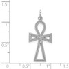 Black Bow Jewelry 14k Yellow or White Gold Textured Ankh Cross Pendant, 14 x 37mm - 4 of 4