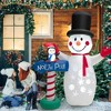 Costway 6 FT Inflatable Snowman & Penguin Guidepost Christmas Decoration with Snowflake - 3 of 4