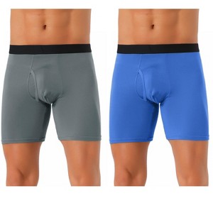 INSPIRE CHIC Men's 2 Pack Solid Color Soft Stretch Open-fly Basic Boxer Briefs - 1 of 4