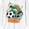 Looney Tunes Bugs Bunny Kicking Soccer Ball Adult White Crew Neck Long Sleeve Tee - 2 of 3