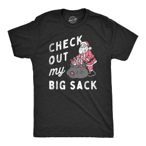 Mens Check Out My Big Sack T Shirt Funny Xmas Santa Claus Adult Joke Tee For Guys - Crazy Dog Men's T Shirt - 1 of 4