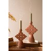 Terracotta and Concrete Taper Candle Holders – Set of Two by Kalalou - 3 of 4