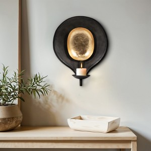 Metal Iron Wall Mounted Pillar Candle Holder Taper Candle Holder Modern Decorative Candle Sconce Candle Display Stand - 1 of 4