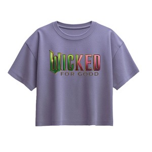 Girls' - Wicked - For Good Logo Short Sleeve Boxy Graphic T-Shirt - 1 of 1