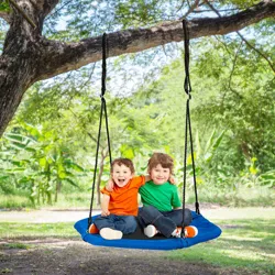 Adjustable Height 150 cm Outdoor Saucer Swing for Backyard 700 lbs Weight Capacity KOTEK 60” Waterproof Platform Tree Swing Set for Kids Blue Easy Setup for Adults & Kids Steel Frame 