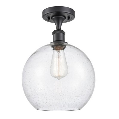 Athens - 1 Light Semi-Flush Mount In Industrial Style-15 Inches Tall and 10 Inches Wide