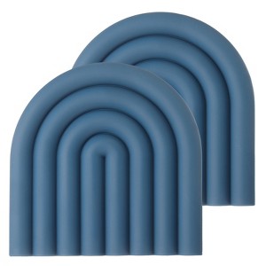 Unique Bargains U-shaped Heat Resistant Non-Slip Silicone Trivet Mat for Pots Coasters 2 Pcs - 1 of 4