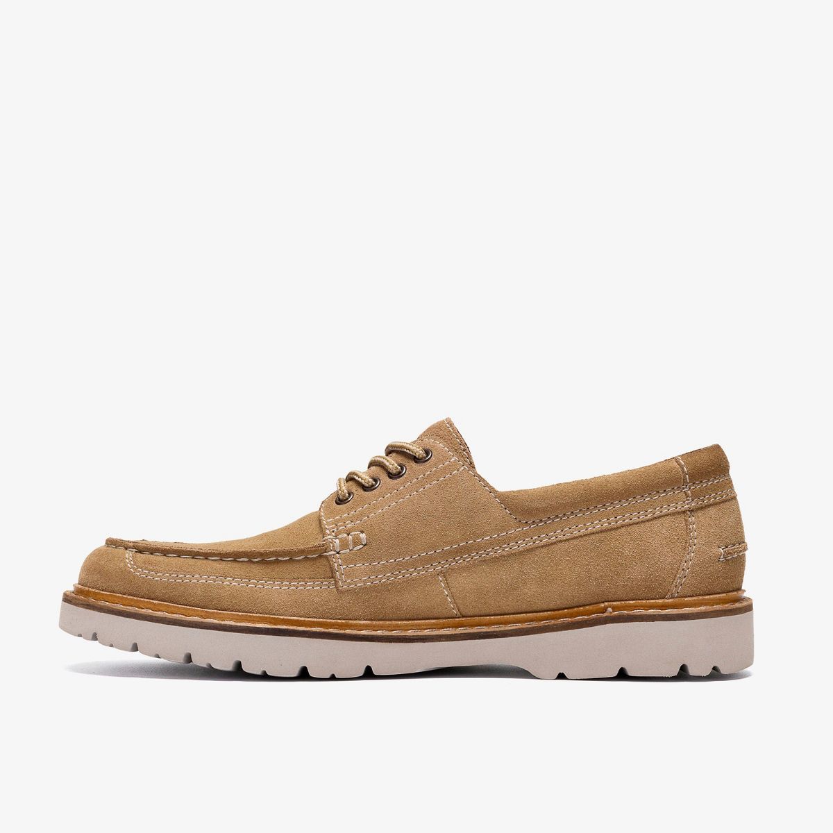 Clarks Mens Weltridge Moc Sand Suede Shoes - thumbnail 2