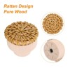 Unique Bargains Rattan Wood Handmade Dresser Cabinet Knobs with Screws - 4 of 4
