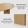 PexFix 67" x 33.5" Solid Wood Oval Dining Table Modern Kitchen Table Farmhouse Style with Solid Wave Legs for Living Room Kitchen Home Office Natural - 4 of 4